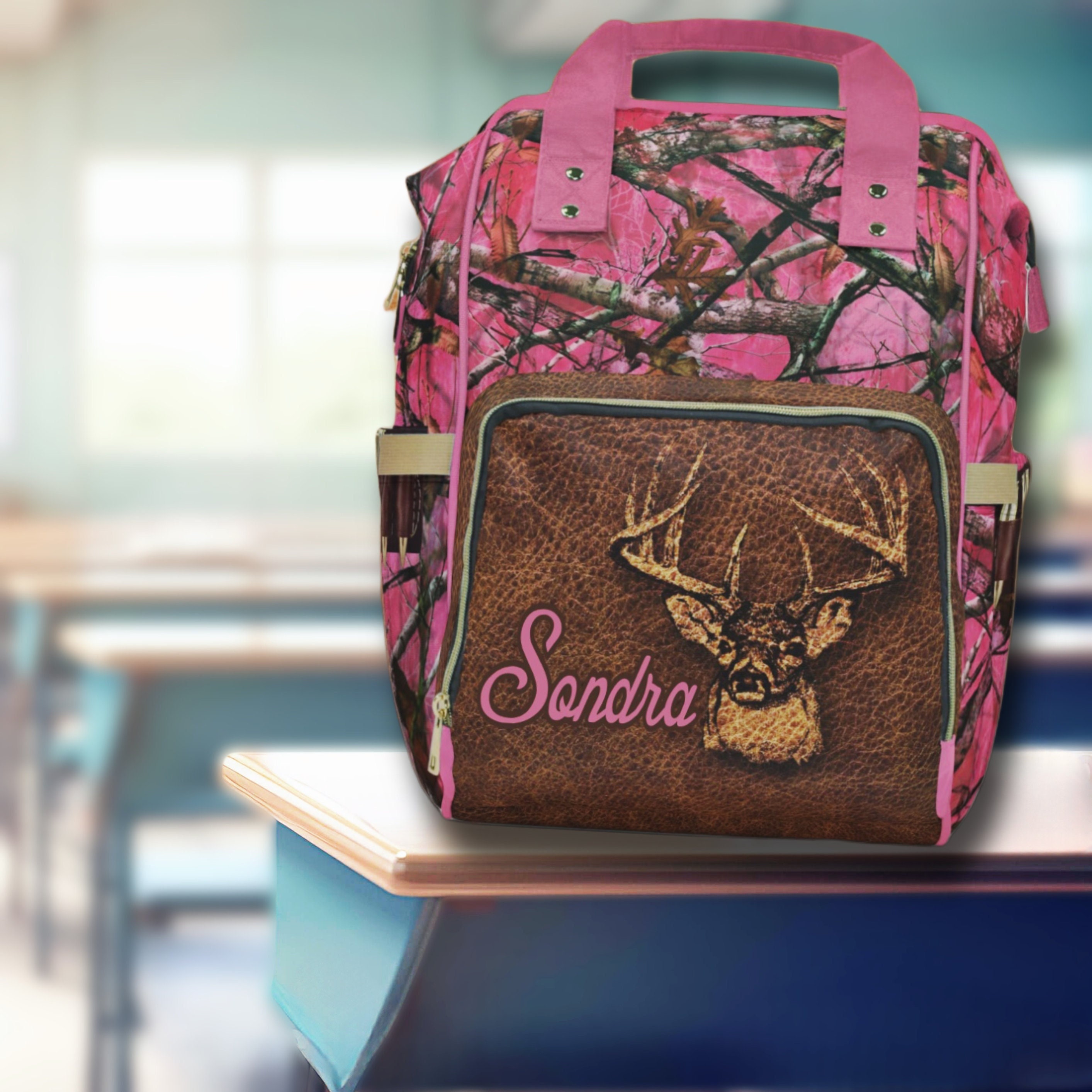 Camo backpack pink hot sale