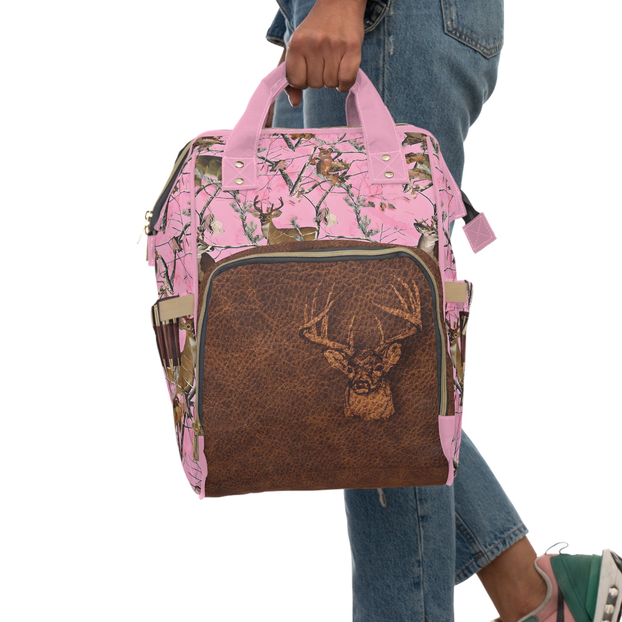 PERSONALIZED Deer Hunter Backpack or Diaper Bag Pink Camo 
