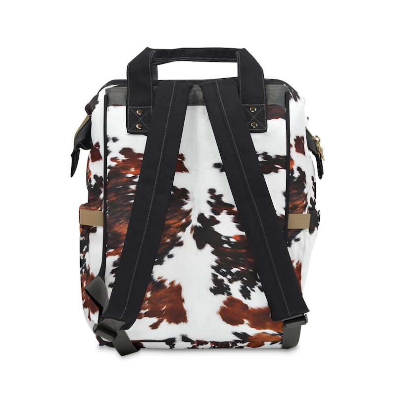 Personalized Western Backpack/Diaper Bag, DIGITALLY PRINTED Hair-on Cowhide & Carved Leather Design. Perfect Western Christmas or Baby Gift image 9
