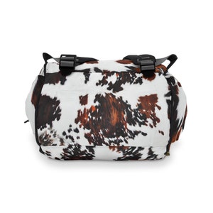 Personalized Western Backpack/Diaper Bag, DIGITALLY PRINTED Hair-on Cowhide & Carved Leather Design. Perfect Western Christmas or Baby Gift image 10