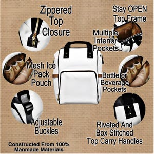 Personalized Western Backpack/Diaper Bag, DIGITALLY PRINTED Hair-on Cowhide & Carved Leather Design. Perfect Western Christmas or Baby Gift image 6