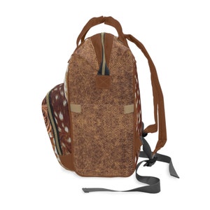 PERSONALIZED Back to School Western Backpack, Axis Deer Skin & Carved Leather Look in a PRINTED Design. Unique Western Christmas Gift image 6