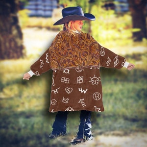 Kids Western OVERSIZED Blanket Shirt, Full Body Blanket PullOver for Kids, GIANT Wearable Blanket, Western Christmas Gift for Cowboy Cowgirl