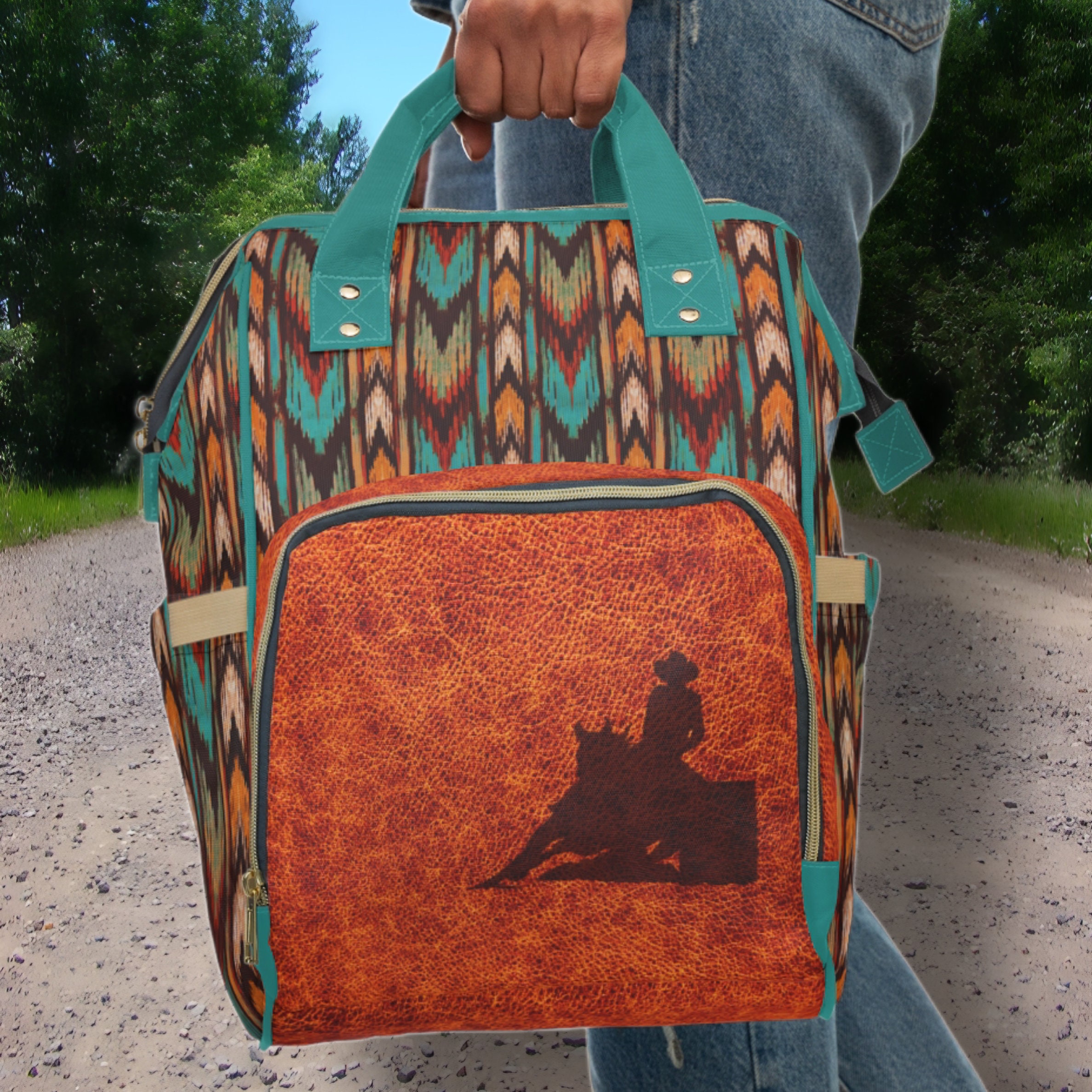 PERSONALIZED Western Backpack Western Diaper Bag Aztec Print & Barrel ...