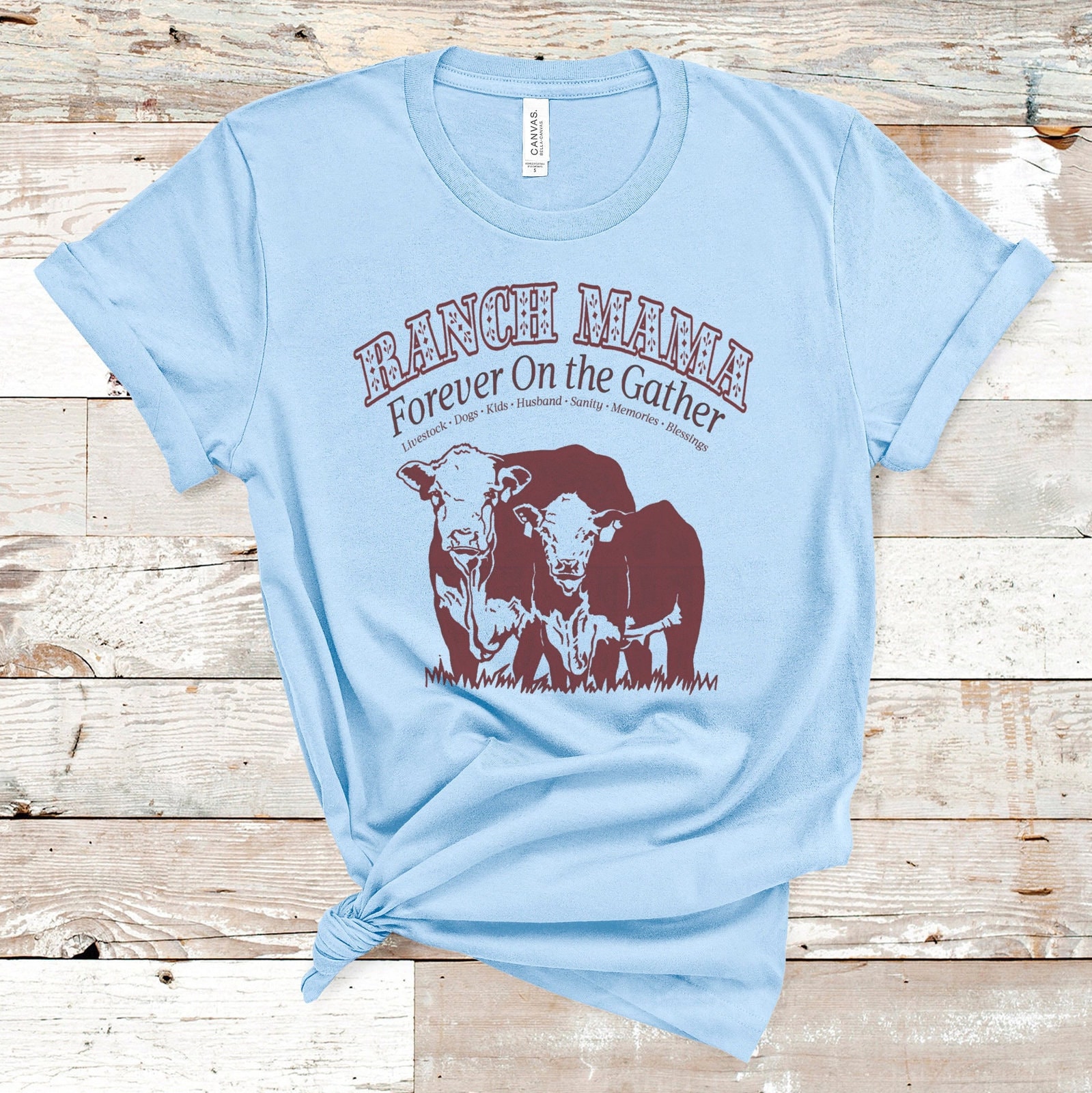 Hereford Cattle Ranch Mama T-shirt Cow Mom Gift for Ranching Cowgirl ...