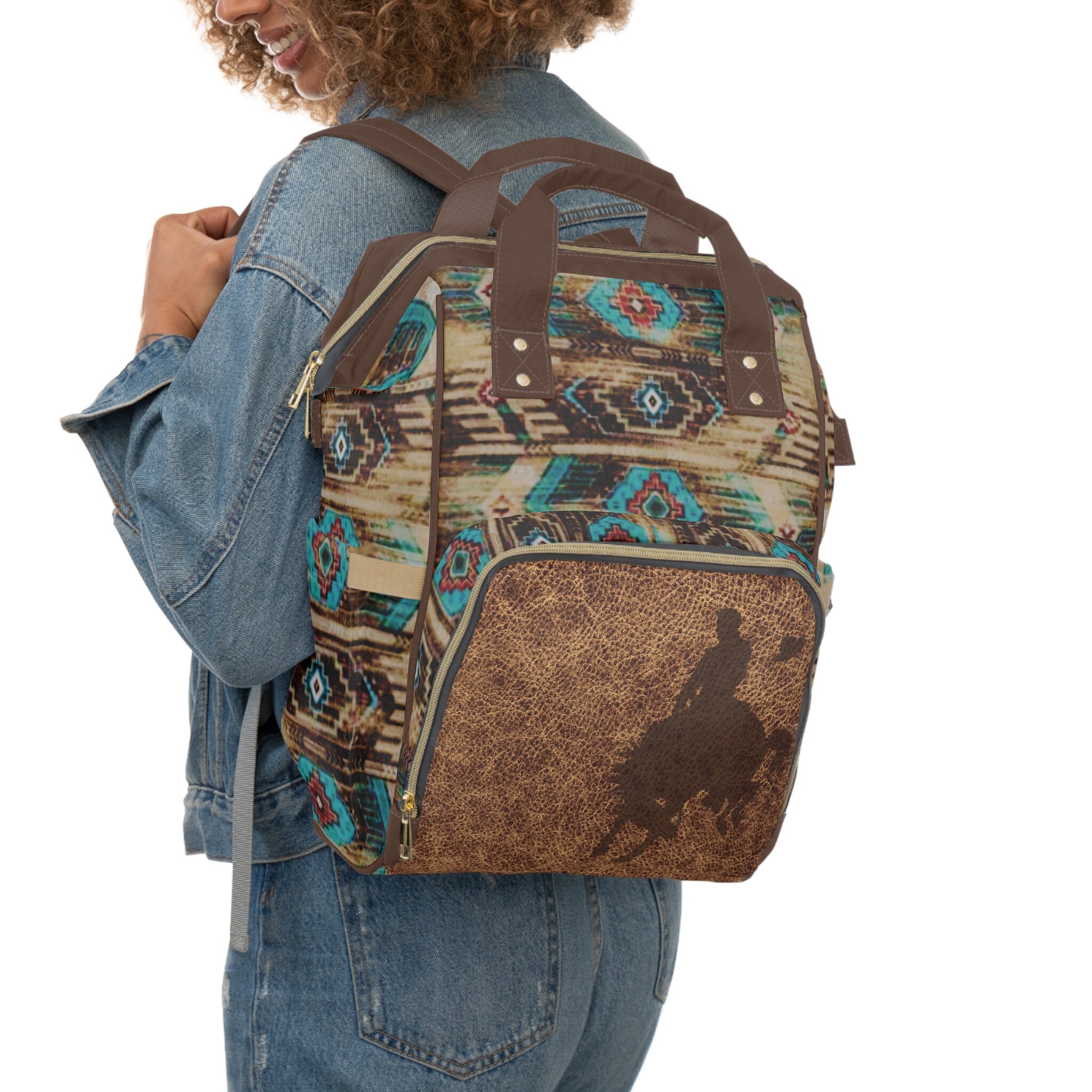 PERSONALIZED Back to School Western Backpack, Saddle Blanket Bronc ...