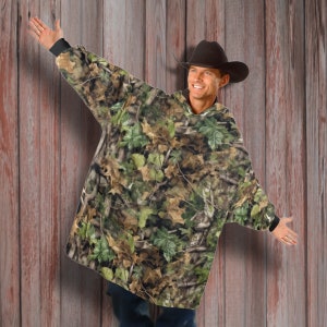 Adult OVERSIZED Tree Camo Blanket Hoodie, Giant Fleece Full Body Wearable Blanket, Warm Snuggle Couch Wear, Christmas Present For Hunter