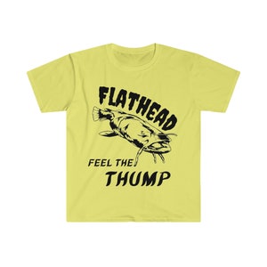 FLATHEAD Catfish T-shirt | Fishing Gift | Catfish Fishing | Reel Men Fish | River Rat Tshirt Cornsilk