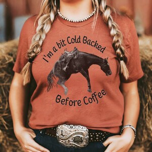 Funny Western tshirt makes a great Birthday or Christmas gift for Equestrian, Cowgirl, Cowboy or Horse Owners of any kind - Sizes XS-3X Heather Clay