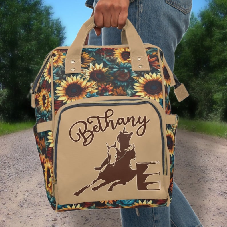 PERSONALIZED Back to School Western Backpack Book Bag, Barrel Racer ...
