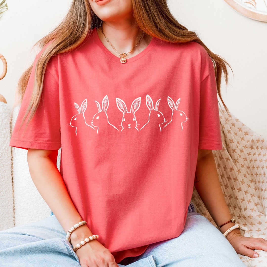 Lacey Line of Easter Bunny Faces Tshirt, Vintage Lace Rustic Aesthetic ...