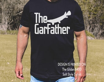 Gildan 6400 FUNNY Gar Fish T-shirt - Gar Fishing Father's Day Gift | Bow Fishing Dad | Gar Fish | Alligator Gar | Husband Fishing Gift