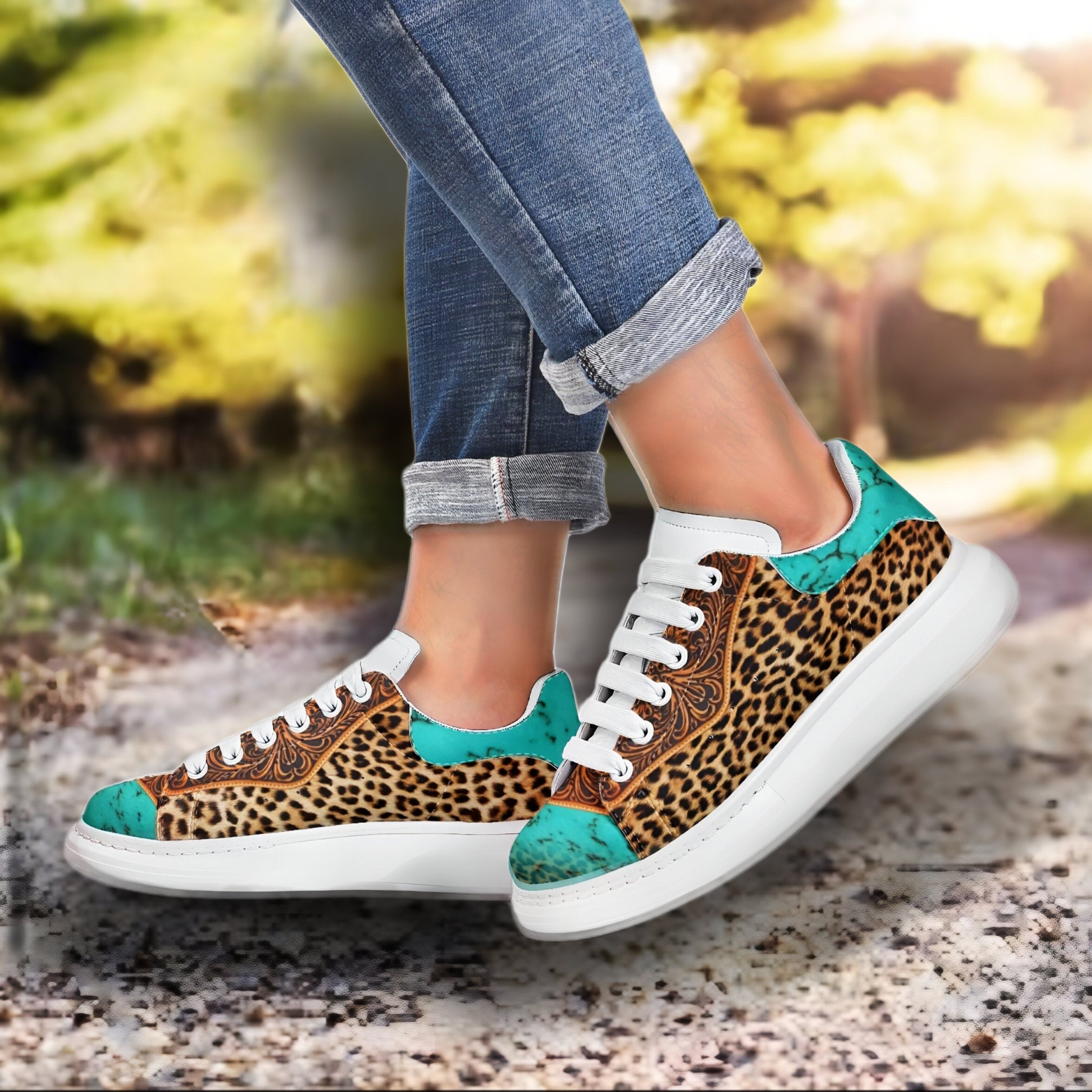Cheetah Tennis Shoe Etsy
