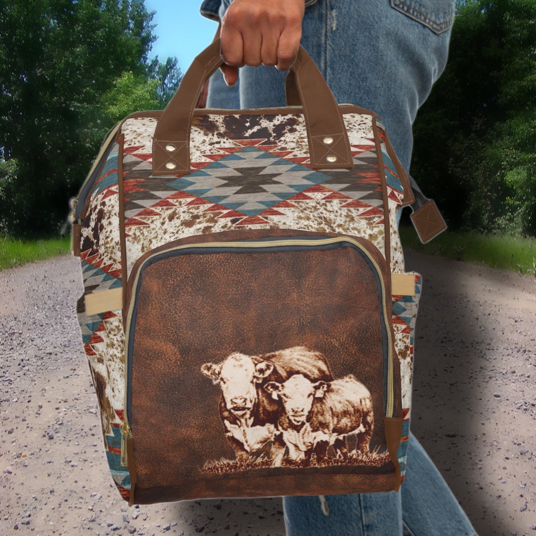 PERSONALIZED Western Backpack Hereford Cattle Gift for Rancher Cowgirl ...