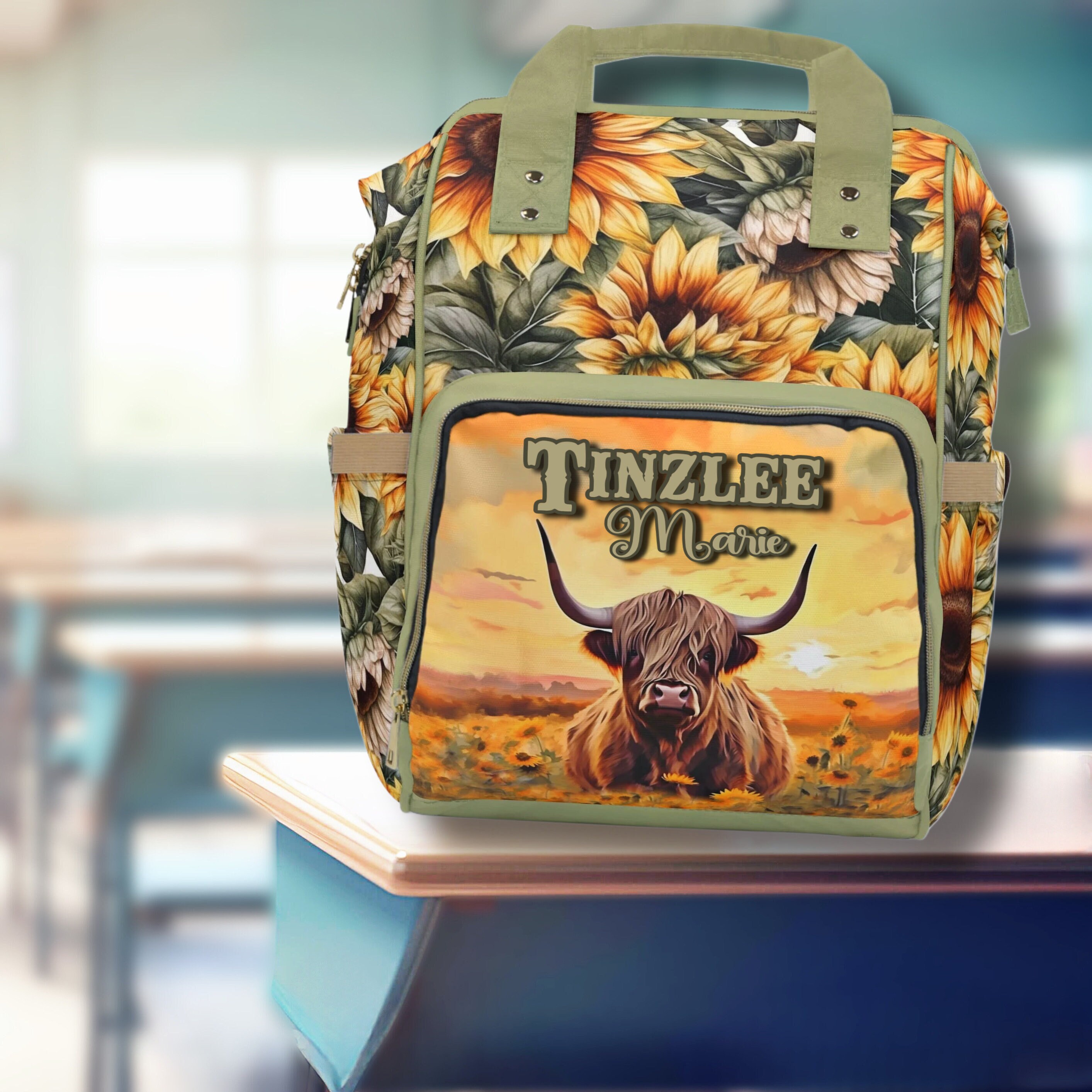 Large Southwest Cow Backpack Cow Print Backpack | Women main image 2