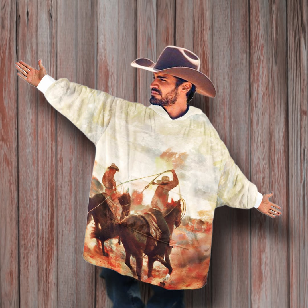 Western Giant Blanket Hoodie, Western Christmas Gift for Cowgirl and ...