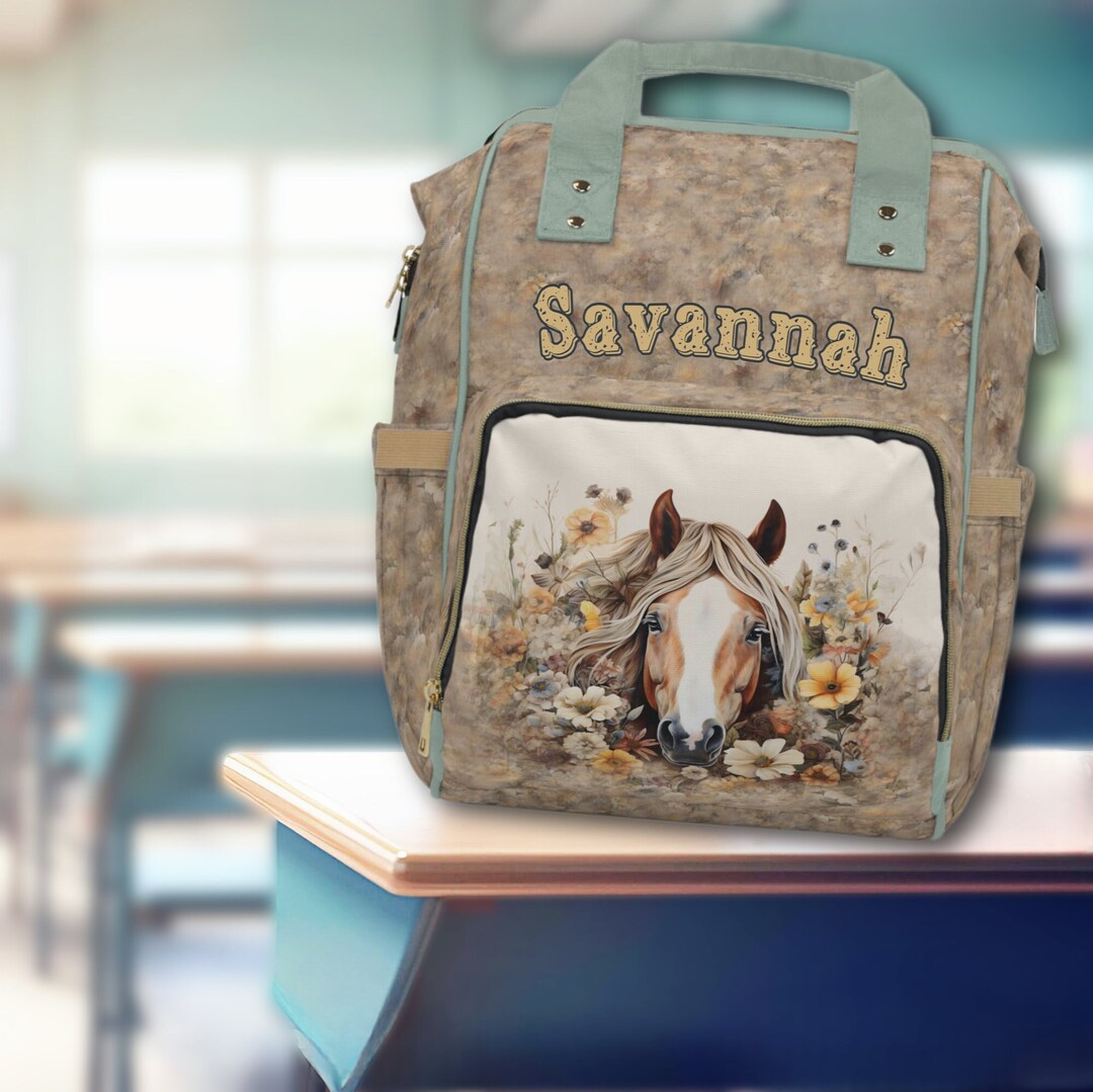 PERSONALIZED Back to School Palomino Horse Backpack, Horse