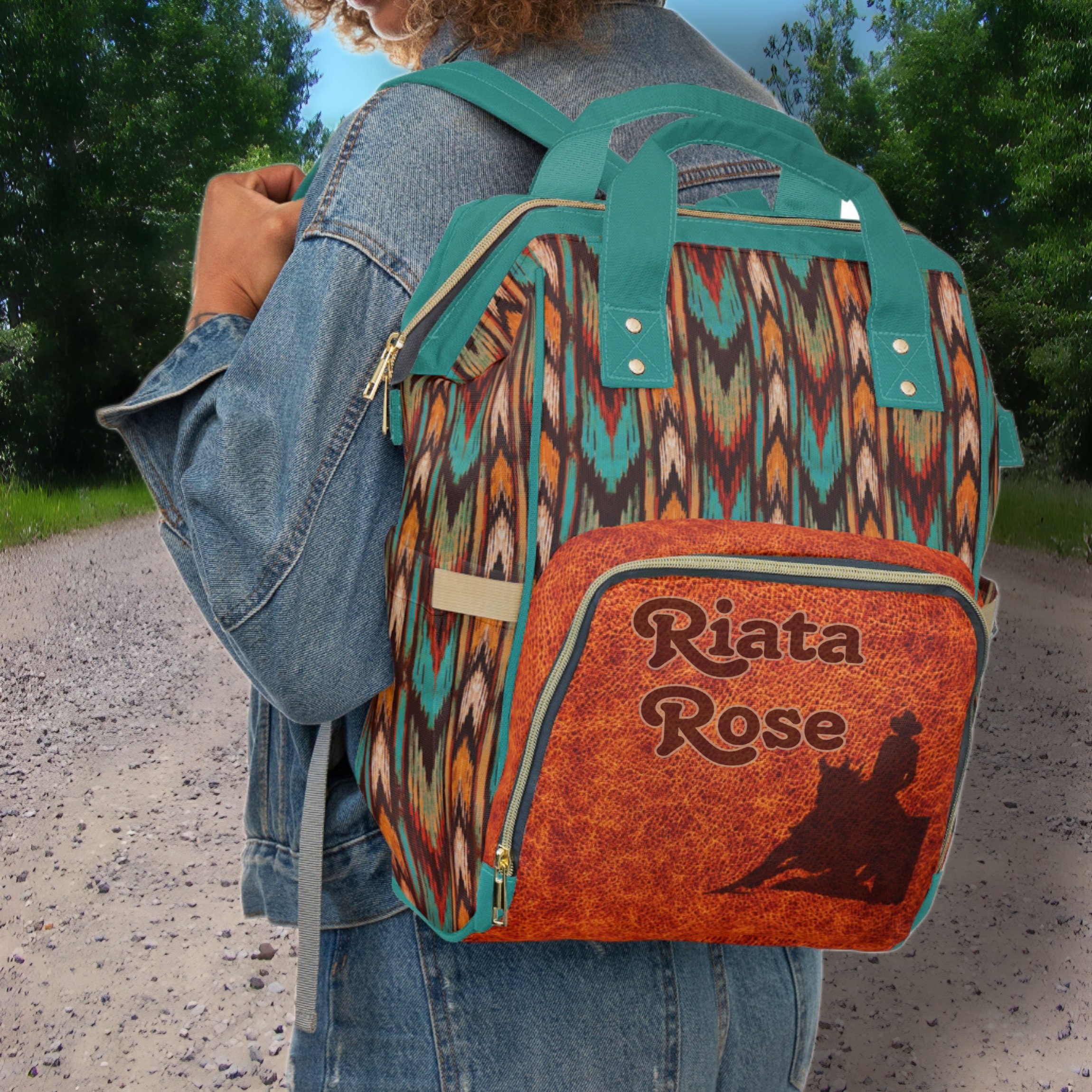 PERSONALIZED Western Backpack Western Diaper Bag Aztec Print & Barrel ...