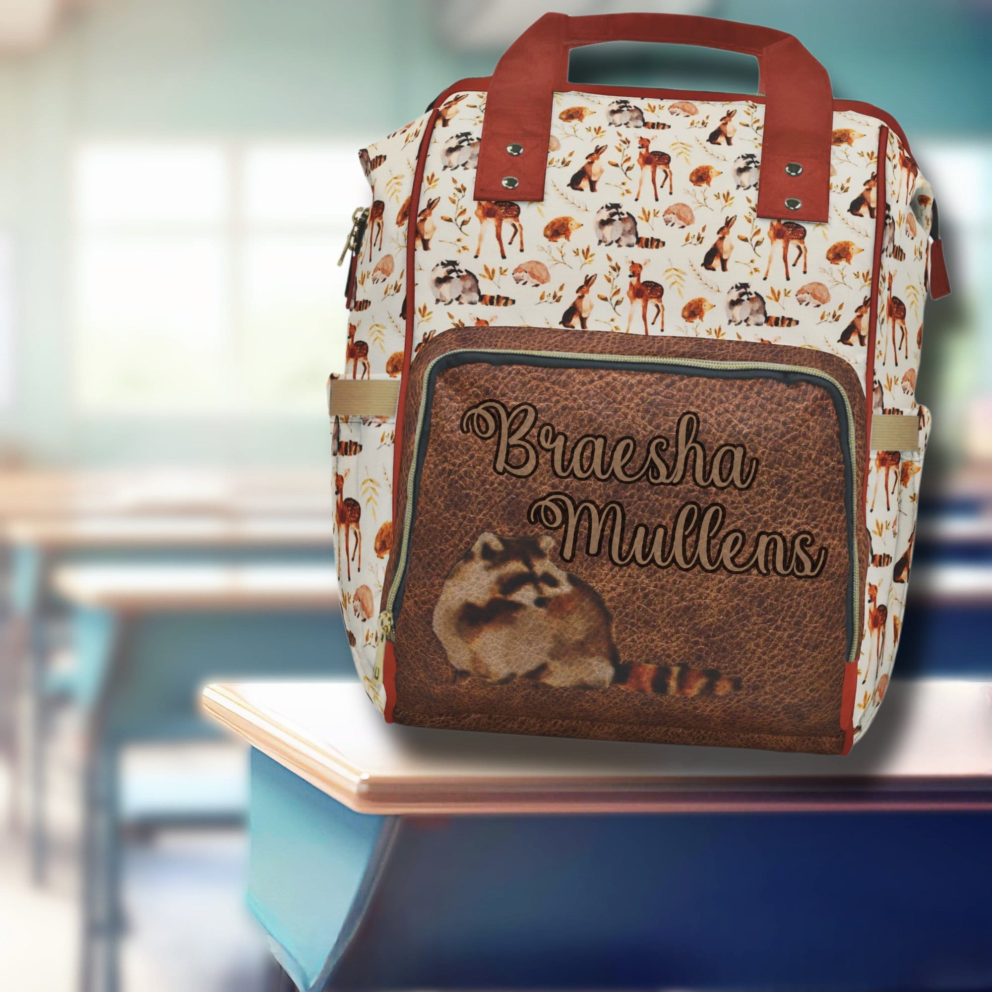 Cute Racoon Backpack PERSONALIZED Back to School Raccoon Backpack, Raccoon Book Bag ...