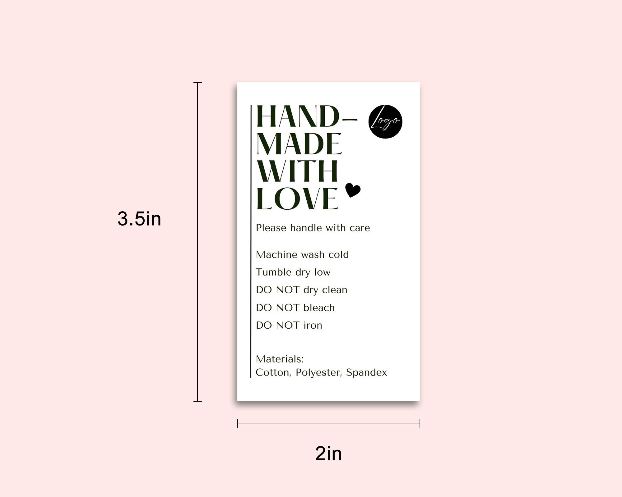 Editable Thank You Card Care Card Template Simple Care Card Modern ...