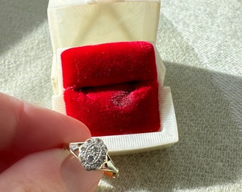 Vintage Gold und Platin Diamant Ring