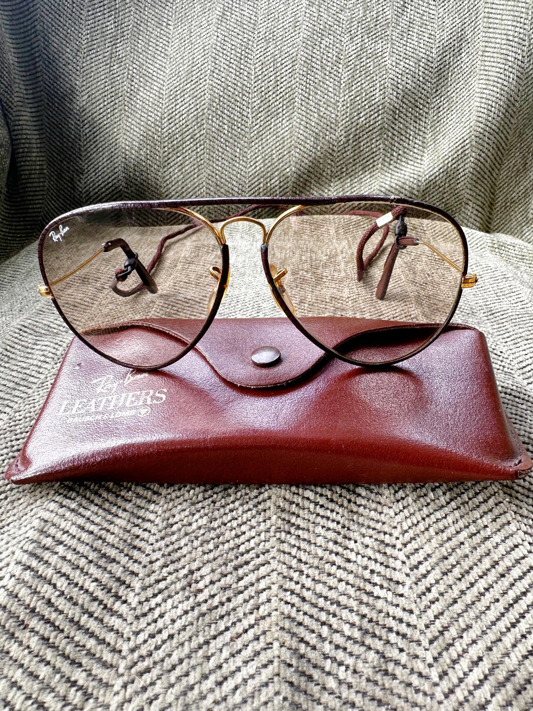 Vintage Ray Ban Aviator Leather - Etsy