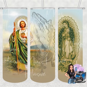 San Judas Tadeo & La Virgen de Guadalupe 20oz Sublimatie Tumbler PNG