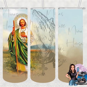 San Judas Tadeo 20oz Sublimation Tumbler PNG