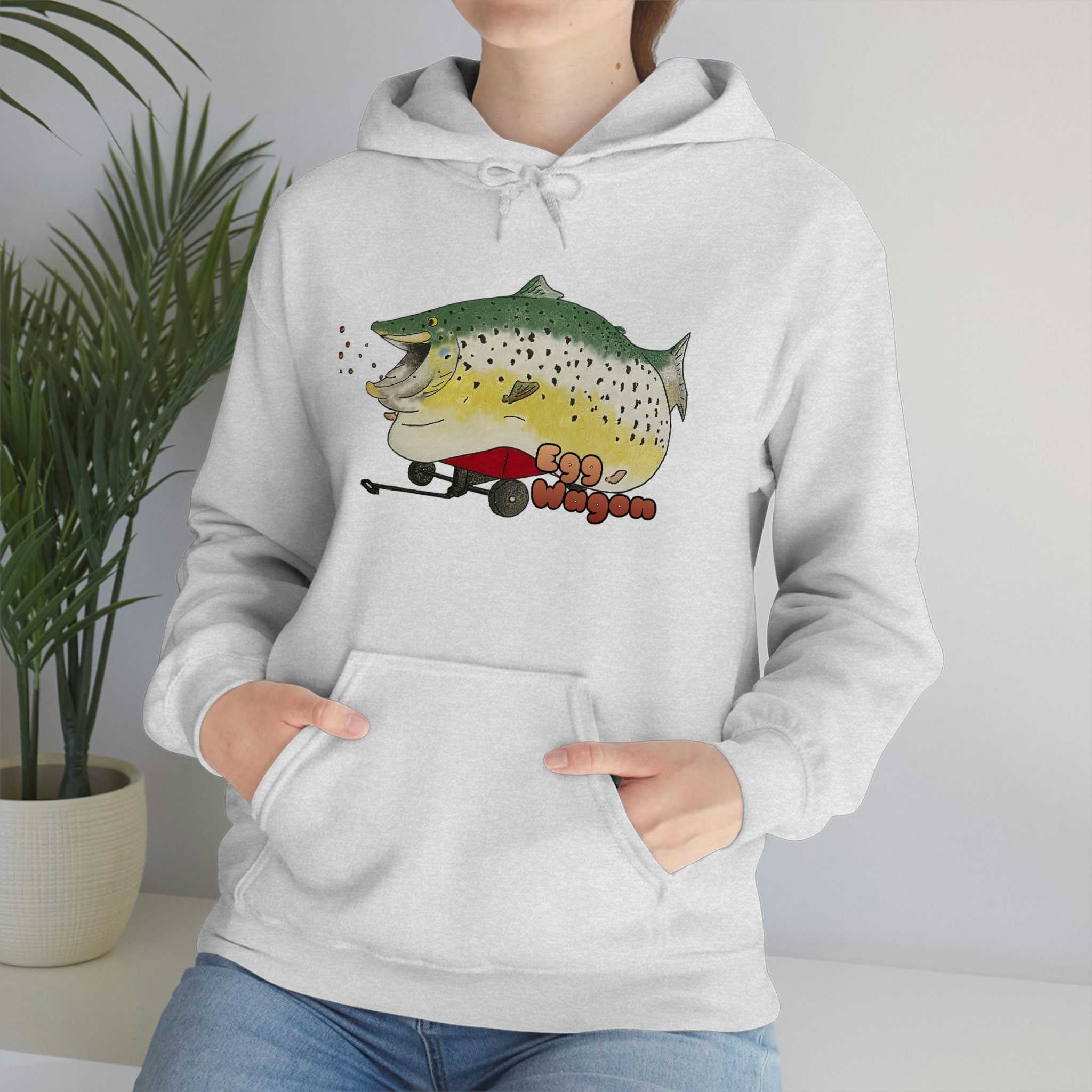 Egg Wagon Heavy Blend Hooded Trout Sweatshirt Etsy