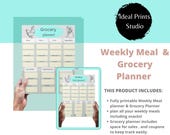 Weekly Meal/Grocery Planner, printable pdf meal planner, grocery planner, pdf meal/grocery planner