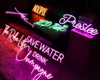 Pink Neon Sign LED Name Light | Aesthetic Custom Neon Pink Sign | Pink Custom Name Sign Lights | Mancave LED Pink Name Neon Sign Light Gift