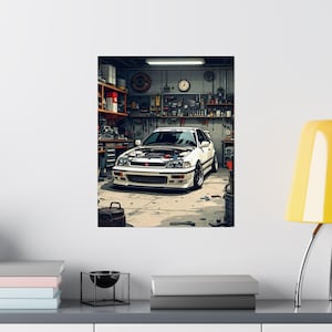 Garage Wall Art, Honda Civic Typer Poster, Matte Vehicle Decor, Automotive Gift for Car Lovers, Man Cave Decor, Auto Enthusiast Wall Print