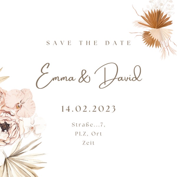 Personalisierte Hochzeitseinladung - "Save the Date"
