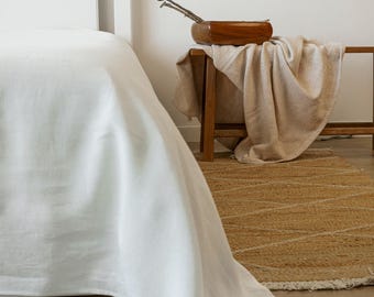 Handmade Linen Flat Sheet: European Flax, Soft Texture.