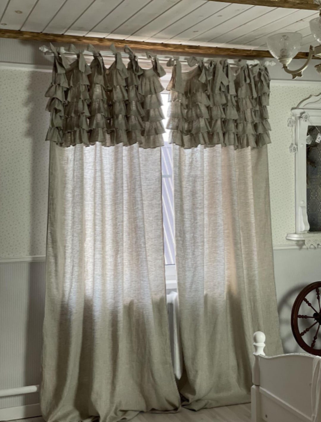 Linen Curtains With Ruffles at the Top 55