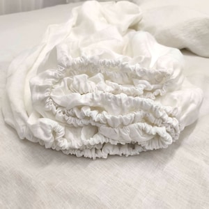 Stonewashed linen Fitted sheet pure linen bedding shabby fabric linen sheet custom size linen sheet set