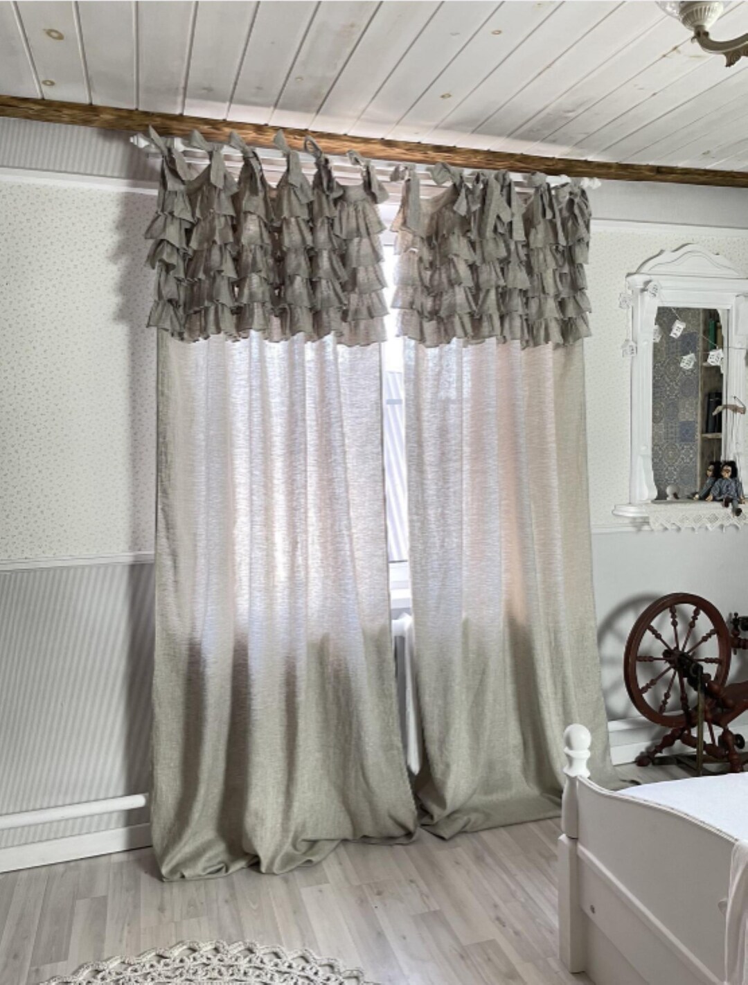 Linen Curtains With Ruffles at the Top 55