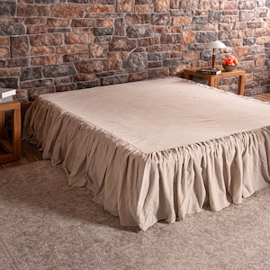 Linen Bed Skirt - Dust Ruffle for Full, Queen, King, Twin Sizes – Elegant & Tailored Bedding Skirt