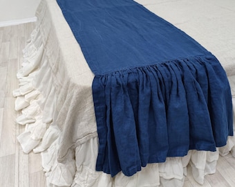 Linen Bed Scarf with Ruffles: Adding a Touch of Luxury to Your Bed