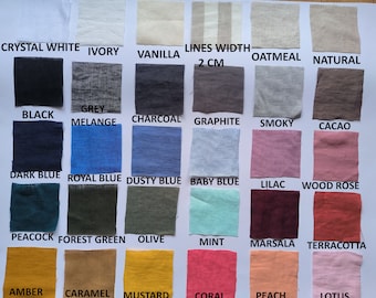 Ensemble d'échantillons d'échantillons de tissus en lin, literie en lin de nombreuses couleurs