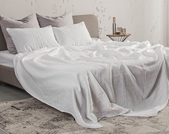 Linen softened flat sheet. Flat sheets queen. Linen sheets. Stonewashed flat sheet. Linen bedding. Bed sheet. Queen flat sheet. White sheet.