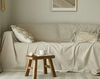 Handgemaakte natuurlijke linnen bankhoes, Europees stonewashed linnen
