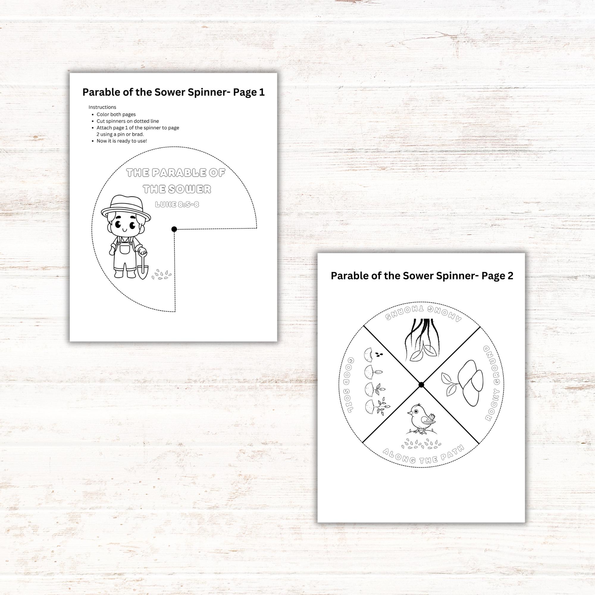 Parables Worksheet.pdf Parable of the Sower Bible Worksheets: Kids Sunday School (PDF Pattern ...
