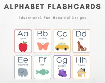 Printable Alphabet Flashcards: Educational ABC Cards (Digital Download)