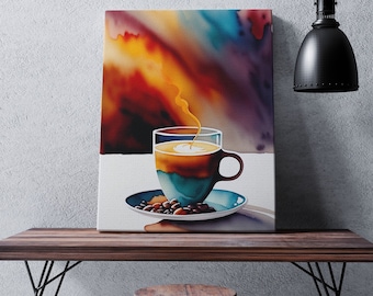 水彩コーヒーミルの絵画：レトロなキッチンの壁アート - Etsy 日本