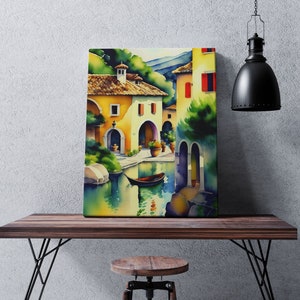 Italian Wall Art Italy Home Decor Streets of Italy Wall Decor Amalfi Coast Art Venice Italy Watercolor Home Painting for Living Room Italy