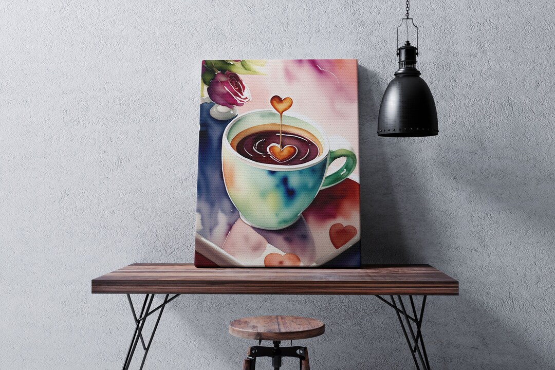 Coffee Shop Wall Decor for Coffee Shop Wall Art Coffee Cup With Heart