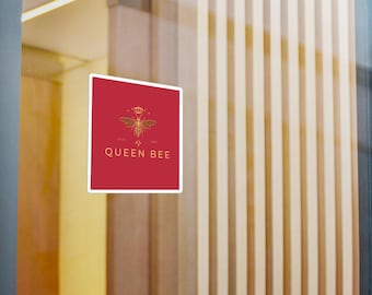 Queen Bee logo Kiss-Cut Vinyl Decal | Bee emblem sticker
