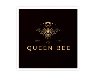 Queen Bee gold emblem Kiss-Cut Vinyl Decal | bee sticker