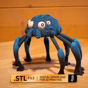 Articulated crazy spider toy  - STL file for 3D printing - flexi fidget